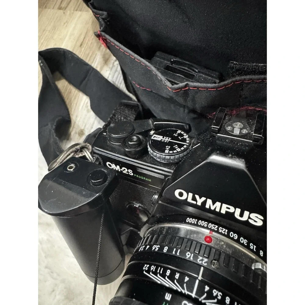 Olympus OM-2S Program 35mm Film Camera Kit 35-70mm Lens Winder Tested